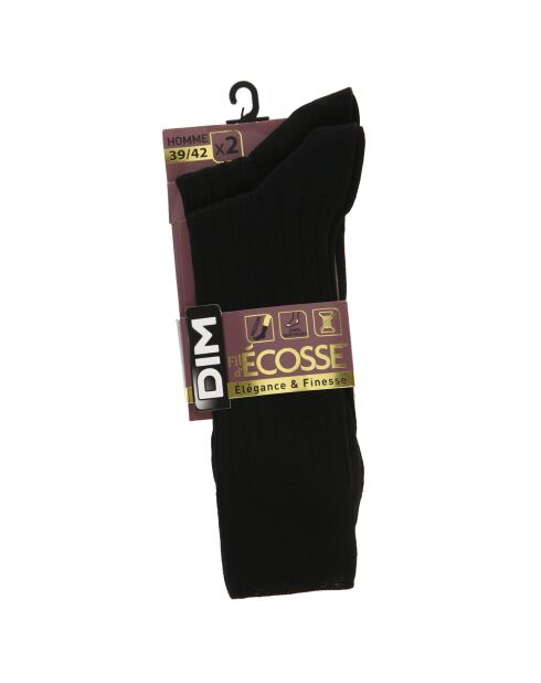 2 Paires de Chaussettes en Fil d'Ecosse noires