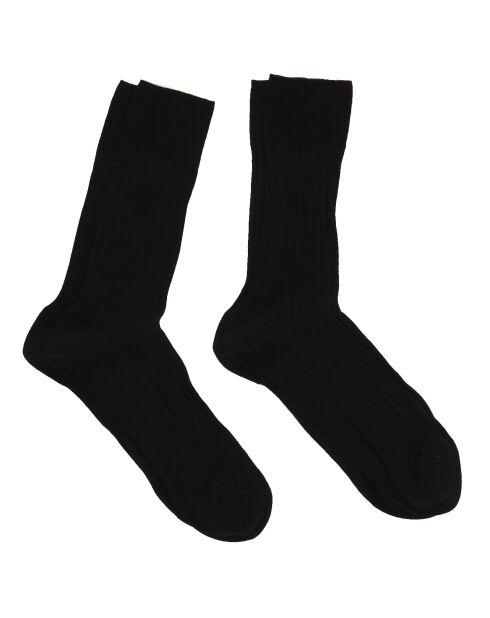 2 Paires de Chaussettes en Fil d'Ecosse noires