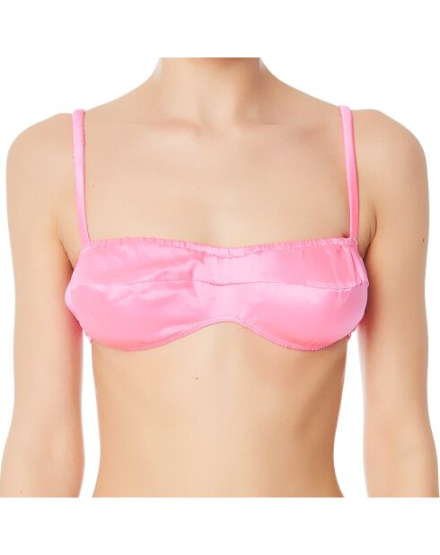 Brassière souple 100% Soie rose vif