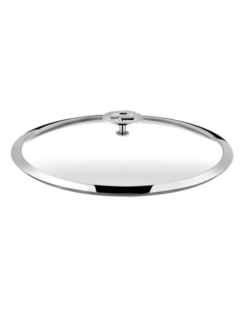 Couvercle verre & bouton en acier Eclipse verre/acier - D.28 cm