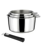 3 Casseroles induction  & poignée Malice noires - D.16/18/20 cm