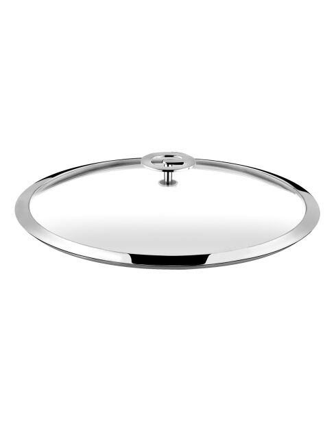Couvercle verre & bouton en acier Eclipse verre/acier - D.16 cm