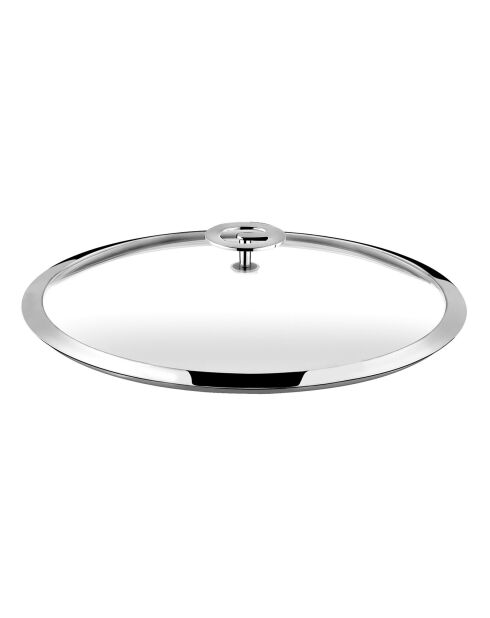 Couvercle verre & bouton en acier Eclipse verre/acier - D.18 cm