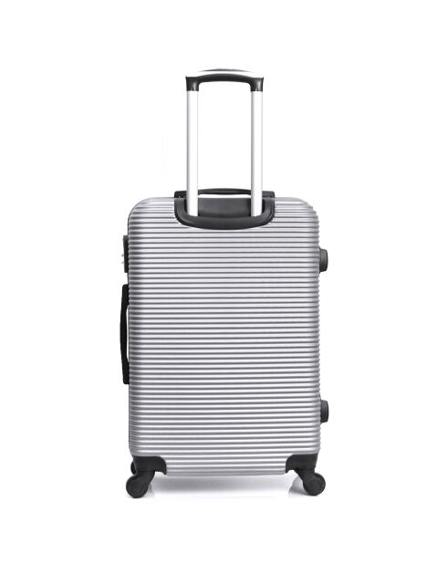 Valise Long Séjour 4 roues London 70 cm argentée