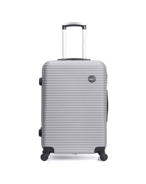 Valise Long Séjour 4 roues London 70 cm argentée