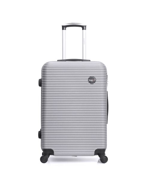 London Medium Stay Koffer met 4 wielen 60 cm zilver