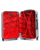 London 4-wielige cabinekoffer 50 cm zilver