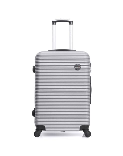 London 4-wielige cabinekoffer 50 cm zilver