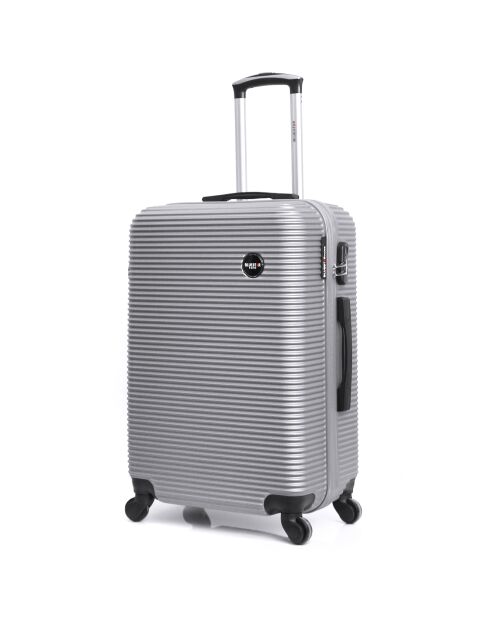 London 4-wielige cabinekoffer 50 cm zilver