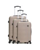 3 Valises 4 roues London 50/60/70 cm dorées