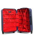 Maleta London Medium Stay con 4 ruedas, 60 cm, azul marino