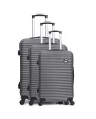 3 Valises 4 roues 50/60/70 cm London gris foncé