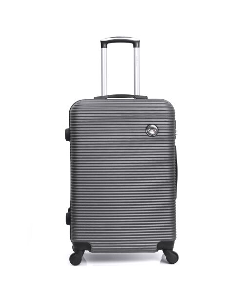 Valise Moyen Séjour 4 roues London 60 cm gris foncé