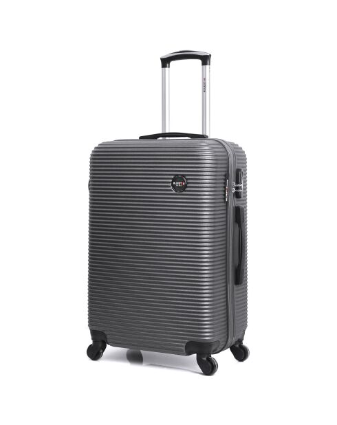 Valise Moyen Séjour 4 roues London 60 cm gris foncé