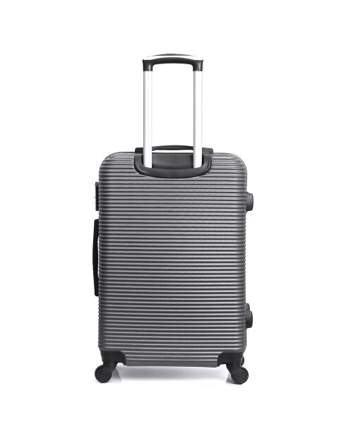 Valise Moyen Séjour 4 roues London 60 cm gris foncé
