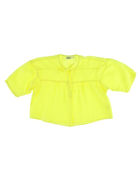Top Happy en Coton jaune soleil