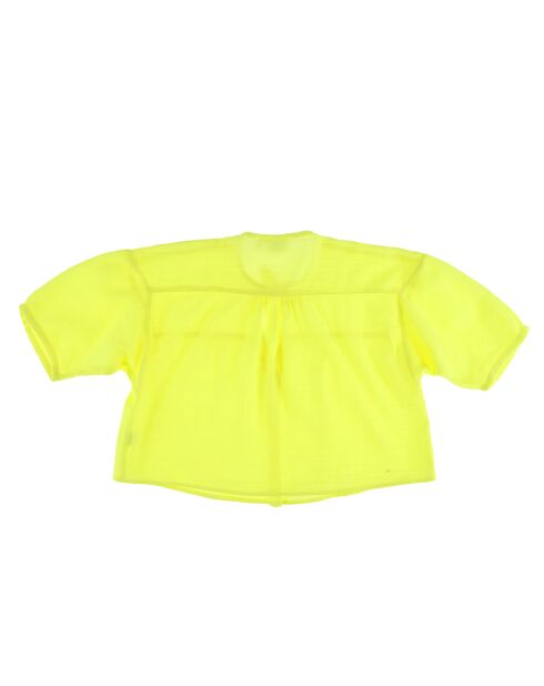 Top Happy en Coton jaune soleil