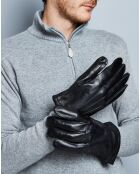 Gants en Cuir d'Agneau doublure maille noirs