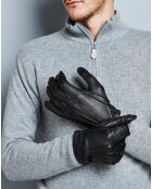 Gants en Cuir d'Agneau doublure Laine noirs