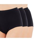 3 schwarze Maxi-Stretchhöschen aus Baumwolle