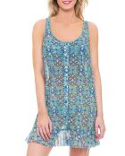 Robe India bleu/multicolore