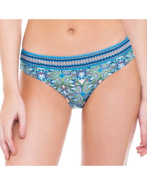 India blauw/veelkleurige zwemslip
