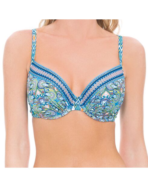 Haut de Maillot India bleu/multicolore