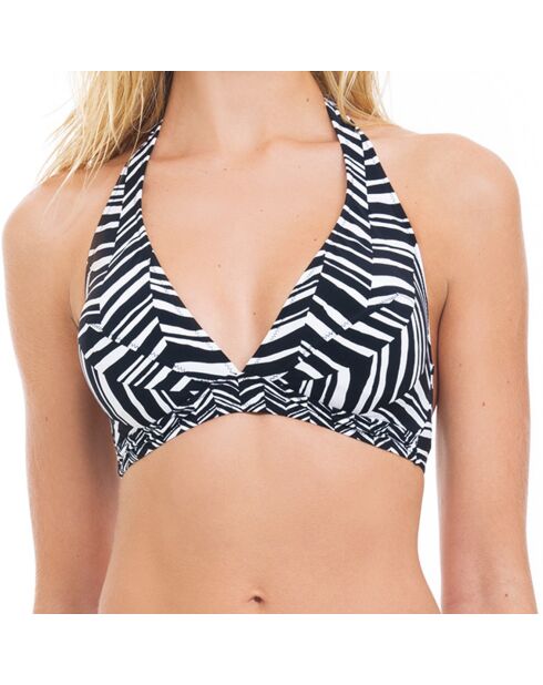 Haut de Maillot Marble noir/blanc