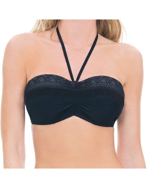 Schwarzes Taboo Bandeau-Bikinioberteil