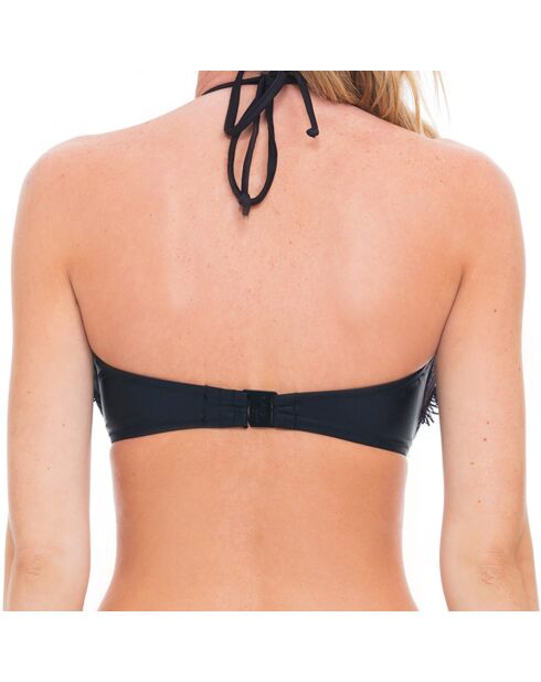 Schwarzes Taboo Bandeau-Bikinioberteil