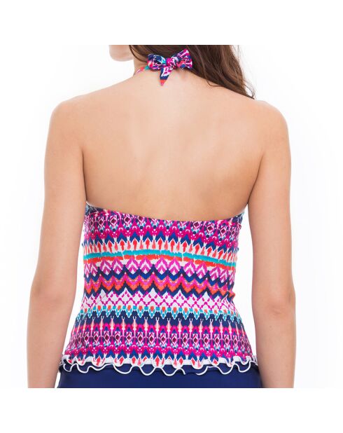 Top da bagno multicolore in tequila