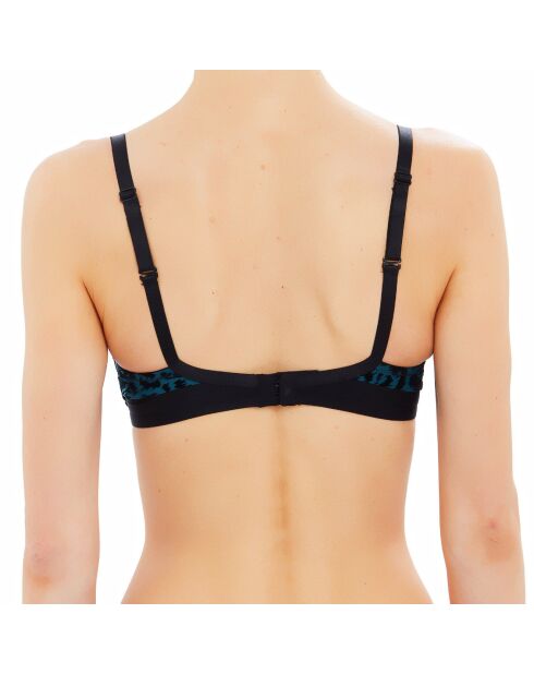 Push-up-BH aus Samt mit Leopardenmuster in Schwarz