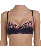 Soutien-gorge Balconnet Push Up rembourré imprimé violet