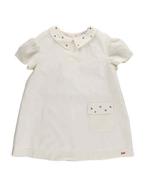 Robe évasée manches courtes blanche