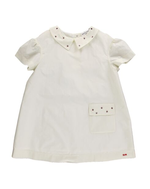 Robe évasée manches courtes blanche