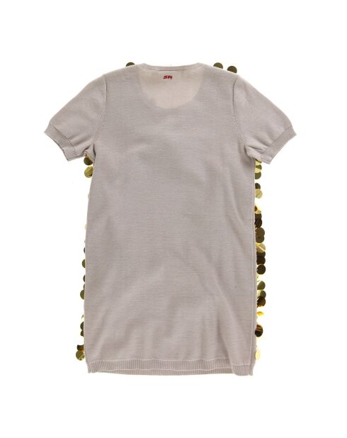 Robe en Maille de Coton gros sequins beige/doré