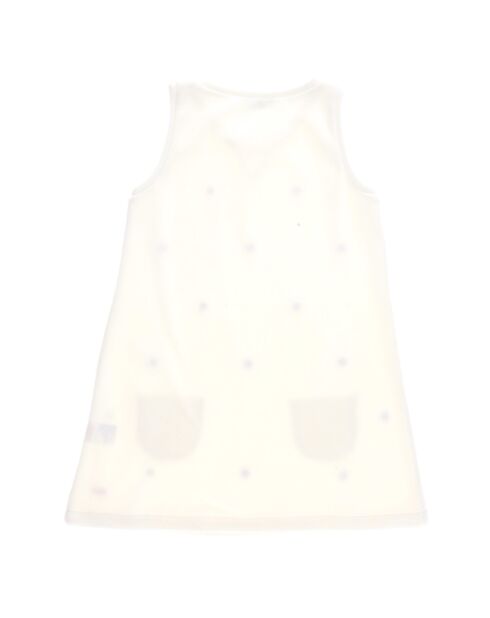 Vestido de terciopelo de algodón con pedrería blanca
