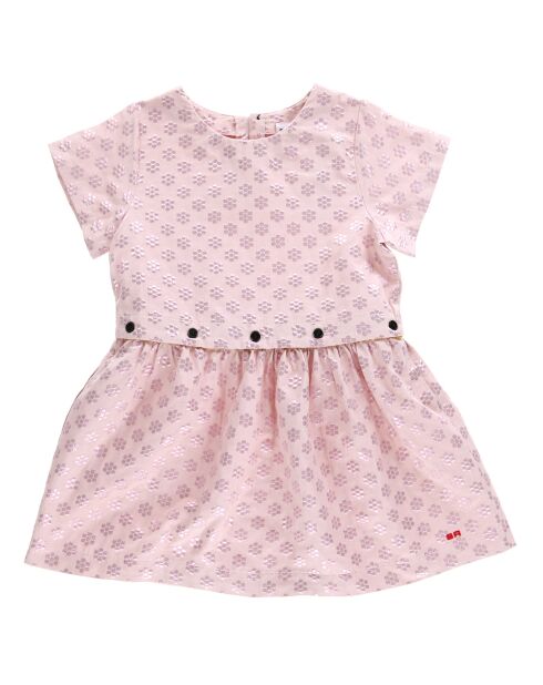 Robe manches courtes détachable rose