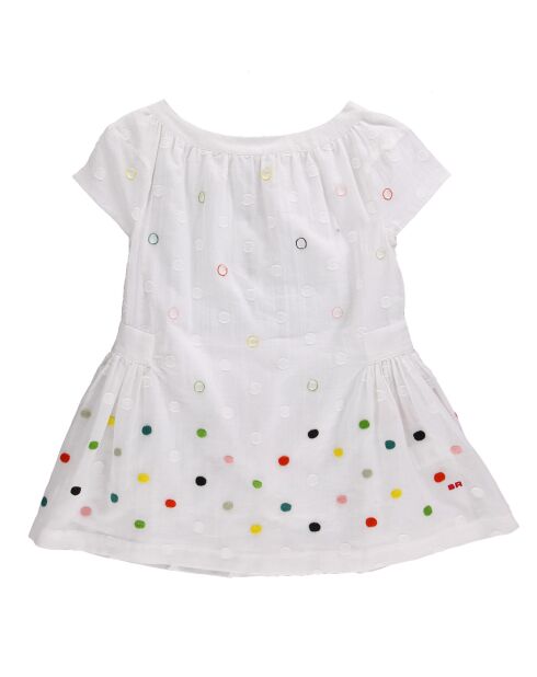 Robe en Coton à pois blanche