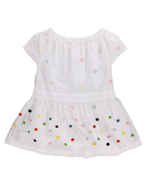 Robe en Coton à pois blanche