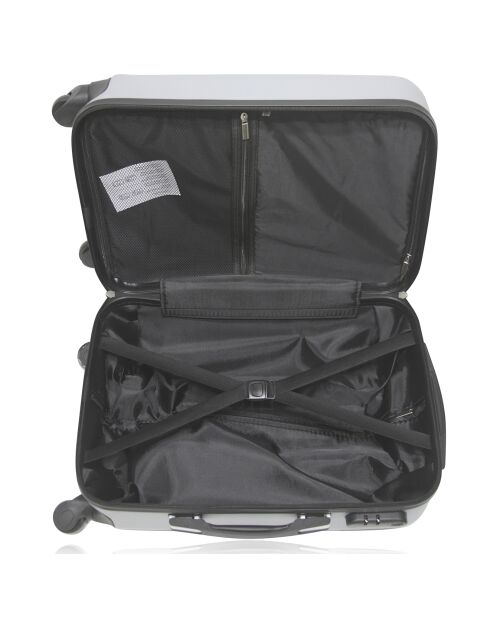 Valise Long Séjour 4 roues Lanzarote 75 cm argentée