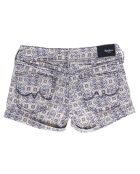 Blau/weiße ethnische Baumwollsegeltuchshorts