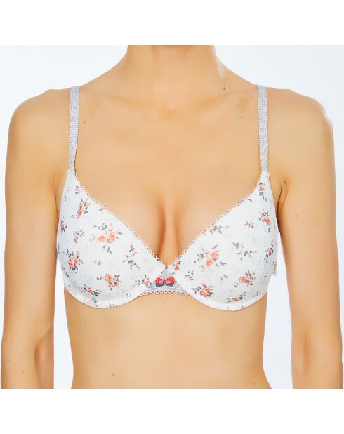 Soutien-gorge Push-up Alexandria à motifs écru