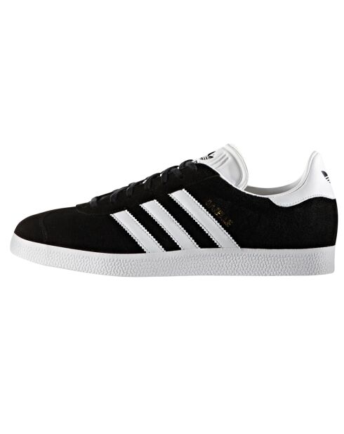 Baskets en Velours de Cuir Gazelle noir/blanc