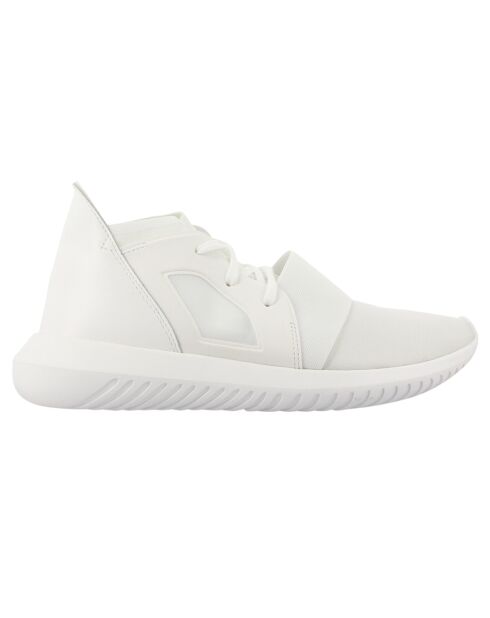 Baskets en Cuir & Toile Tubular Defiant W blanches