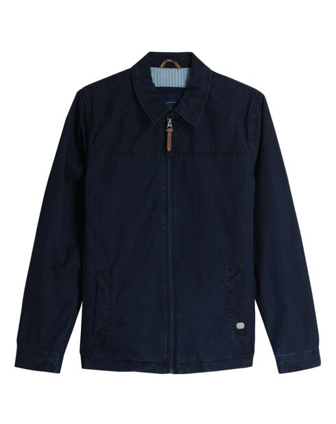 Blouson en Coton col cheminée bleu marine