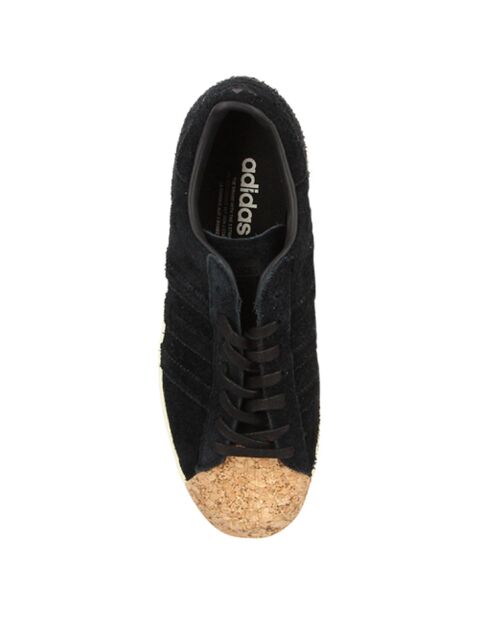 Baskets en Velours de Cuir & Liège Superstar 80S Cork noires