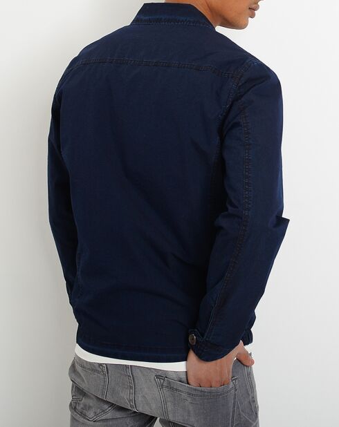 Blouson en Coton col cheminée bleu marine