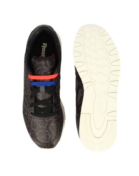 Baskets en Cuir Classic Leather Snake noires