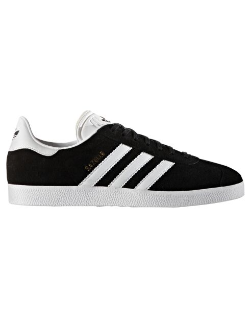Baskets en Velours de Cuir Gazelle noir/blanc
